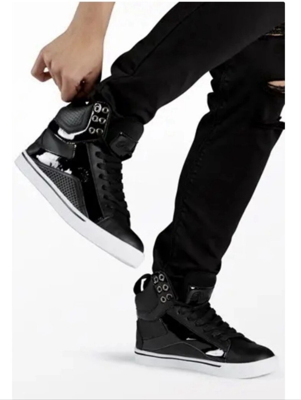 Pastry  Pop Tart 2.0 High-Top Sneaker Dance Shoes Black White Women Sz 10